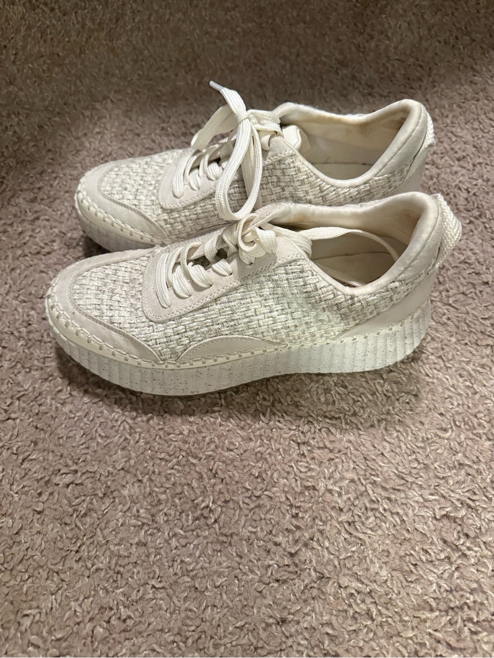 Universal Thread Cream Woven Platform Sneakers